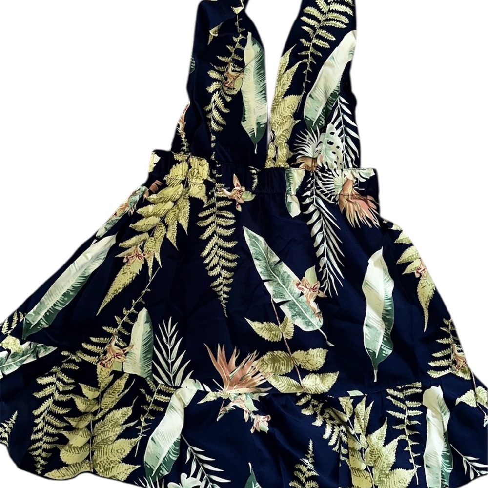 New! Breezaya Tropical Print Backless Halter Sundress Resort Wear - Picture 8 of 8